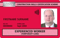 When you are registered for your NVQ you can get a Red Experienced Worker CSCS Card