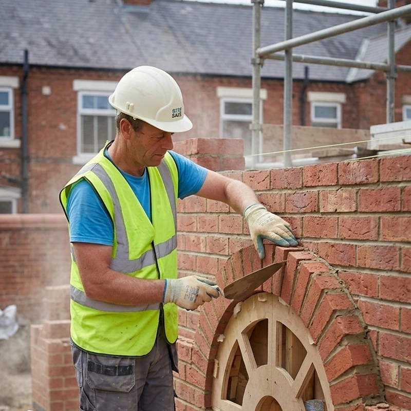 Bricklayer Working On SIte